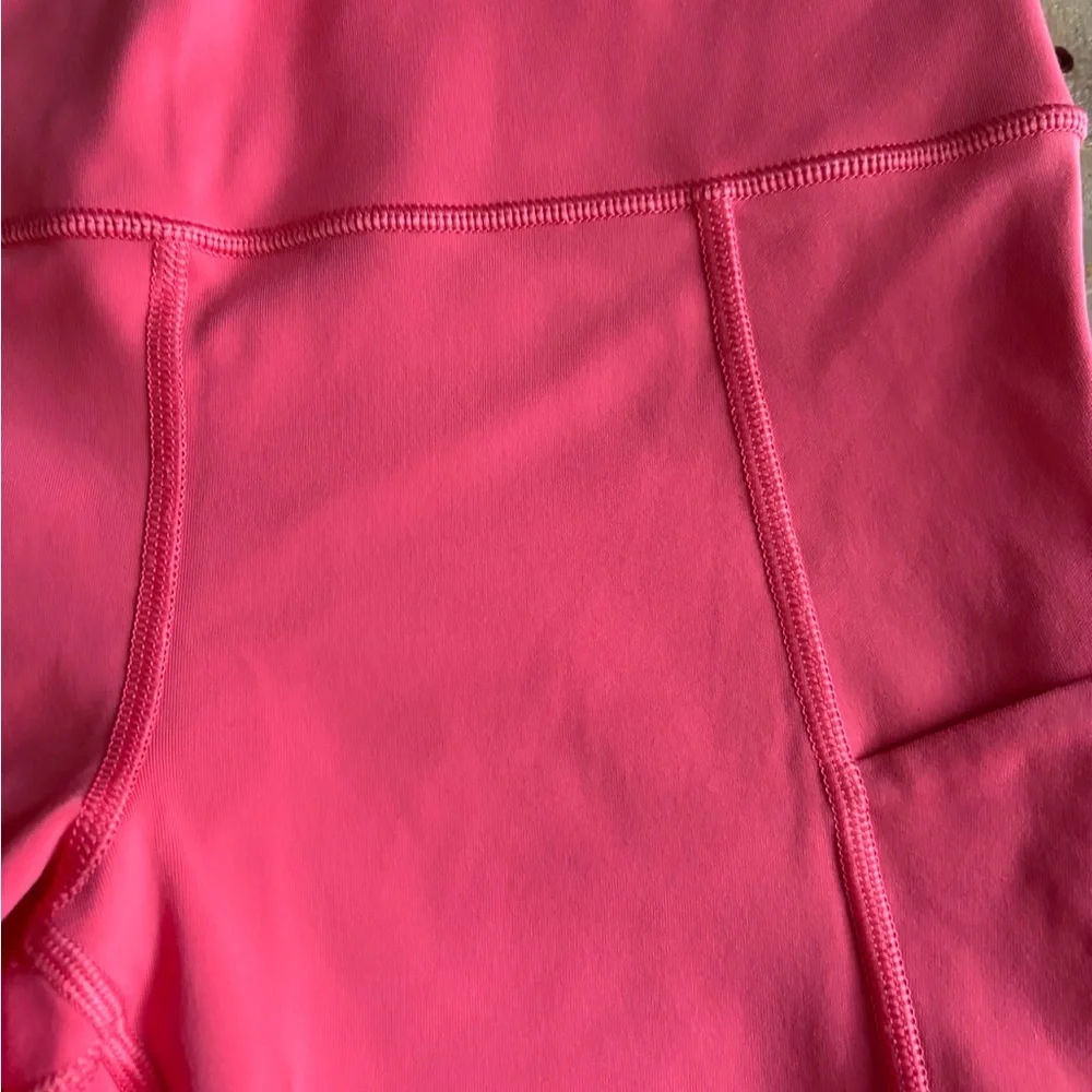 Athleta Punch Pink Crop leggings with Pockets - Picture 3 of 6
